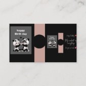 Cute Panda Happy Birthday Card | Black Aesthetic B 名刺 (正面)
