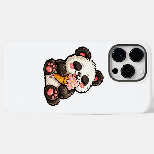 Cute Panda Ice Cream Case-Mate iPhoneケース (裏面 (横))