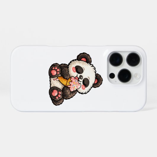 Cute Panda Ice Cream iPhoneケース (裏面横)