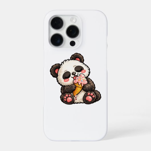 Cute Panda Ice Cream iPhoneケース (裏面)