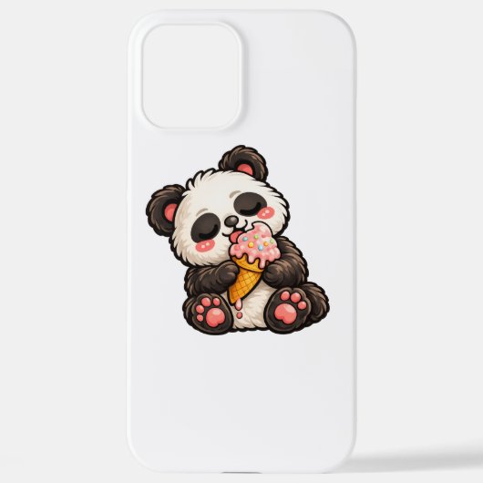 Cute Panda Ice Cream iPhoneケース (裏面)