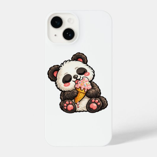 Cute Panda Ice Cream iPhoneケース (裏面)