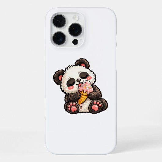 Cute Panda Ice Cream iPhoneケース (裏面)