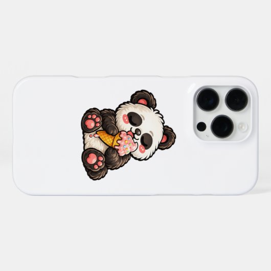 Cute Panda Ice Cream iPhoneケース (裏面横)