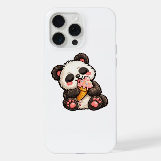 Cute Panda Ice Cream iPhoneケース (裏面)