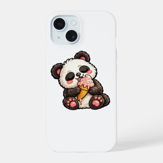 Cute Panda Ice Cream iPhone 15ケース (裏面)