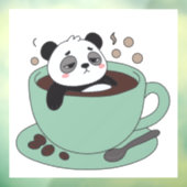 Cute Panda In Coffee Cup Coffee Lover Gift ウィンドウサイン (シート3)