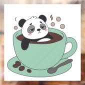 Cute Panda In Coffee Cup Coffee Lover Gift ウィンドウサイン (シート2)