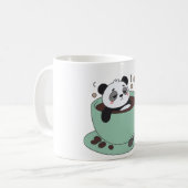 Cute Panda In Coffee Cup Coffee Lover Gift コーヒーマグカップ (正面左)