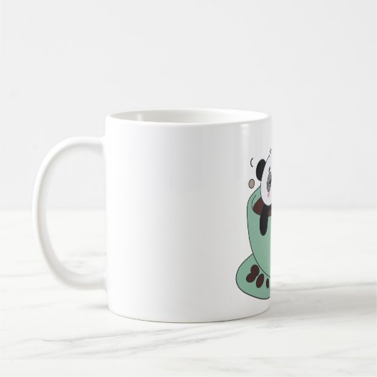 Cute Panda In Coffee Cup Coffee Lover Gift コーヒーマグカップ (左)