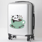 Cute Panda In Coffee Cup Coffee Lover Gift シール (スーツケース)