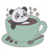 Cute Panda In Coffee Cup Coffee Lover Gift シール (正面)