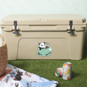 Cute Panda In Coffee Cup Coffee Lover Gift シール (クーラー)