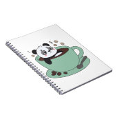 Cute Panda In Coffee Cup Coffee Lover Gift ノートブック (右側)