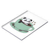 Cute Panda In Coffee Cup Coffee Lover Gift ノートブック (左側)