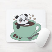 Cute Panda In Coffee Cup Coffee Lover Gift マウスパッド (マウス)