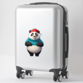 Cute Panda In Santa Hat And Christmas Sweater シール (スーツケース)