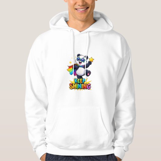 cute panda keep shining inspirational t_shirt パーカ (正面)