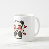 Cute Panda Love Mug – Kawaii Heart Eyes design コーヒーマグカップ (正面右)