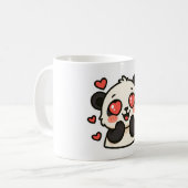 Cute Panda Love Mug – Kawaii Heart Eyes design コーヒーマグカップ (正面左)