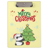 cute panda merry Christmas Clipboard クリップボード (正面)