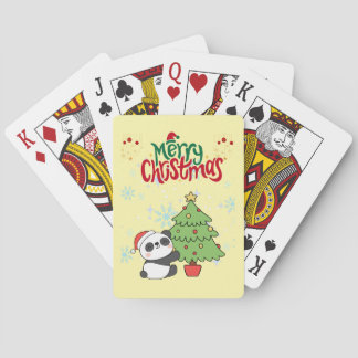 cute panda merry Christmas  Poker Cards トランプ