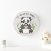 Cute Panda Mug ラージ壁時計 (ホーム)
