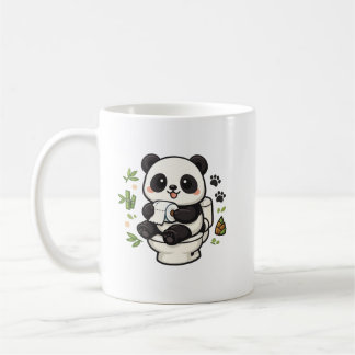 Cute Panda on Toilet Mug Funny Animal Lover Gift C コーヒーマグカップ