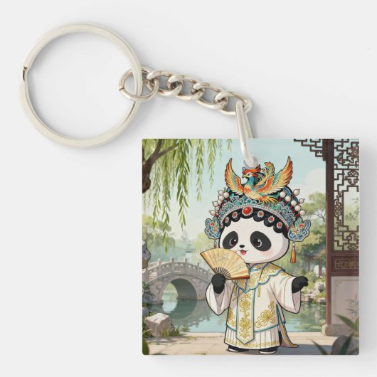 Cute Panda Opera Keychain キーホルダー (正面)