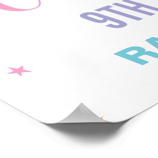 Cute Panda Pandacorn Rainbow Birthday Welcome ポスター (角)