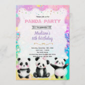 Cute panda party invitation 招待状 (正面)