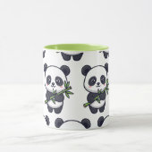 Cute Panda Pattern Mug – Black & White Design マグカップ (中央)