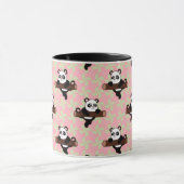 Cute Panda Pattern on Pink – Kawaii Seamless  マグカップ (中央)