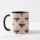 Cute Panda Pattern on Pink – Kawaii Seamless  マグカップ (左)