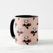 Cute Panda Pattern on Pink – Kawaii Seamless  マグカップ (正面左)