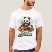 Cute Panda Planting Tree – Grow Kindness Tシャツ (正面)