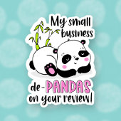 Cute Panda Pun おもしろい Review離れ Small Business シール