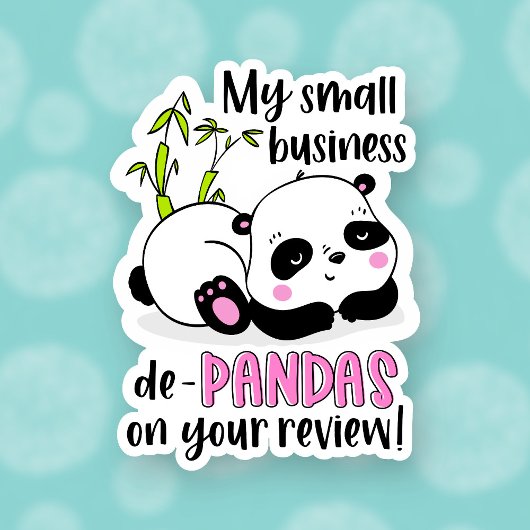 Cute Panda Pun おもしろい Review離れ Small Business シール