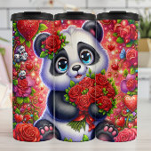 Cute Panda Red Rose Bouquet Wrap タンブラー