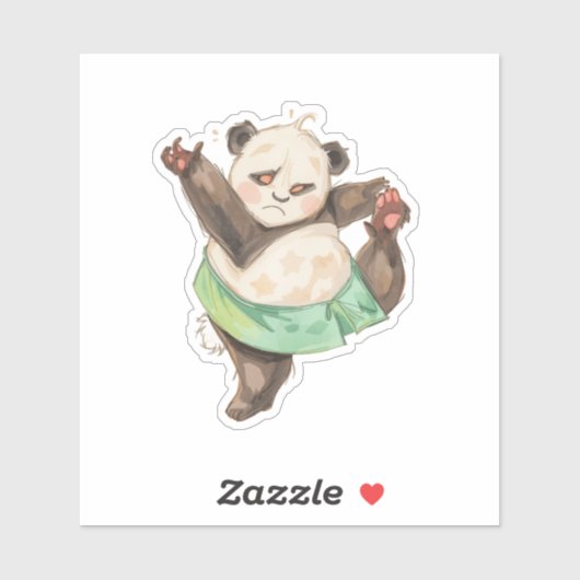 Cute Panda Scrapbook Sticker | Ballet Cartoon シール (シート)