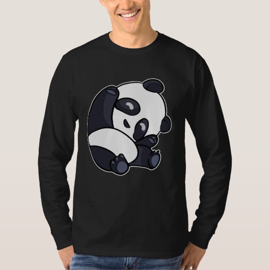 Cute Panda Stretches Sleepy Panda for Children Tシャツ (正面)