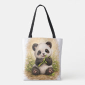 Cute Panda Tote Bag Kawaii Animal Bear トートバッグ (裏面)