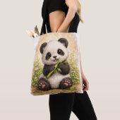 Cute Panda Tote Bag Kawaii Animal Bear トートバッグ (クローズアップ)