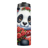 Cute Panda Winter Rose Bouquet Wrap タンブラー (正面)