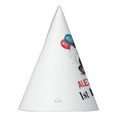 Cute Panda with Balloons & Cake 1st birthday パーティーハット (左)