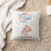 Cute Panda with Balloons Pillow – Adorable Kawaii クッション (ブランケット)