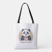 Cute Panda with Coffee トートバッグ (裏面)
