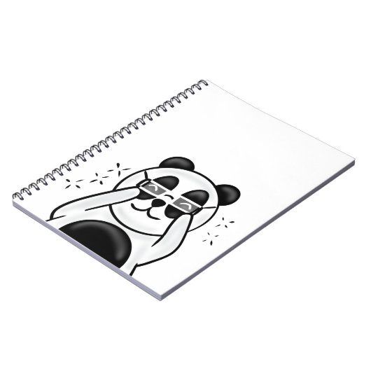 Cute Panda With Glasses ノートブック (左側)