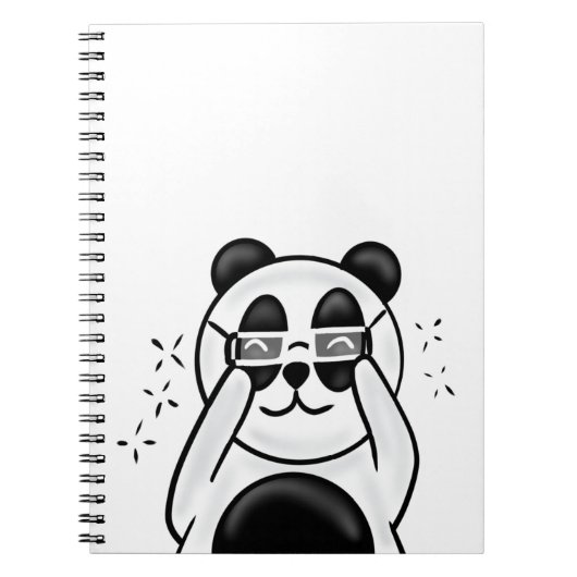 Cute Panda With Glasses ノートブック (正面)