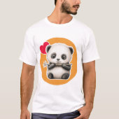 Cute Panda with its Bamboo Stick Tシャツ (正面)